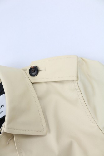 COACH CG042 Solid Short Trench Coat Bone M Double Breast Belted Adjustable Cuff - Picture 8 of 24