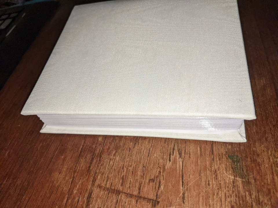 Álbum de fotos de boda Mazel Tov regalo tela blanca y bordado plateado judío nuevo Foto 4 de 4