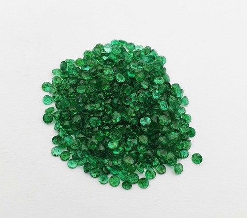 Natural Good Quality Green Emerald Round Cut Loose Gemstone Lot 100 Pcs 2-3 MM - Picture 3 of 6