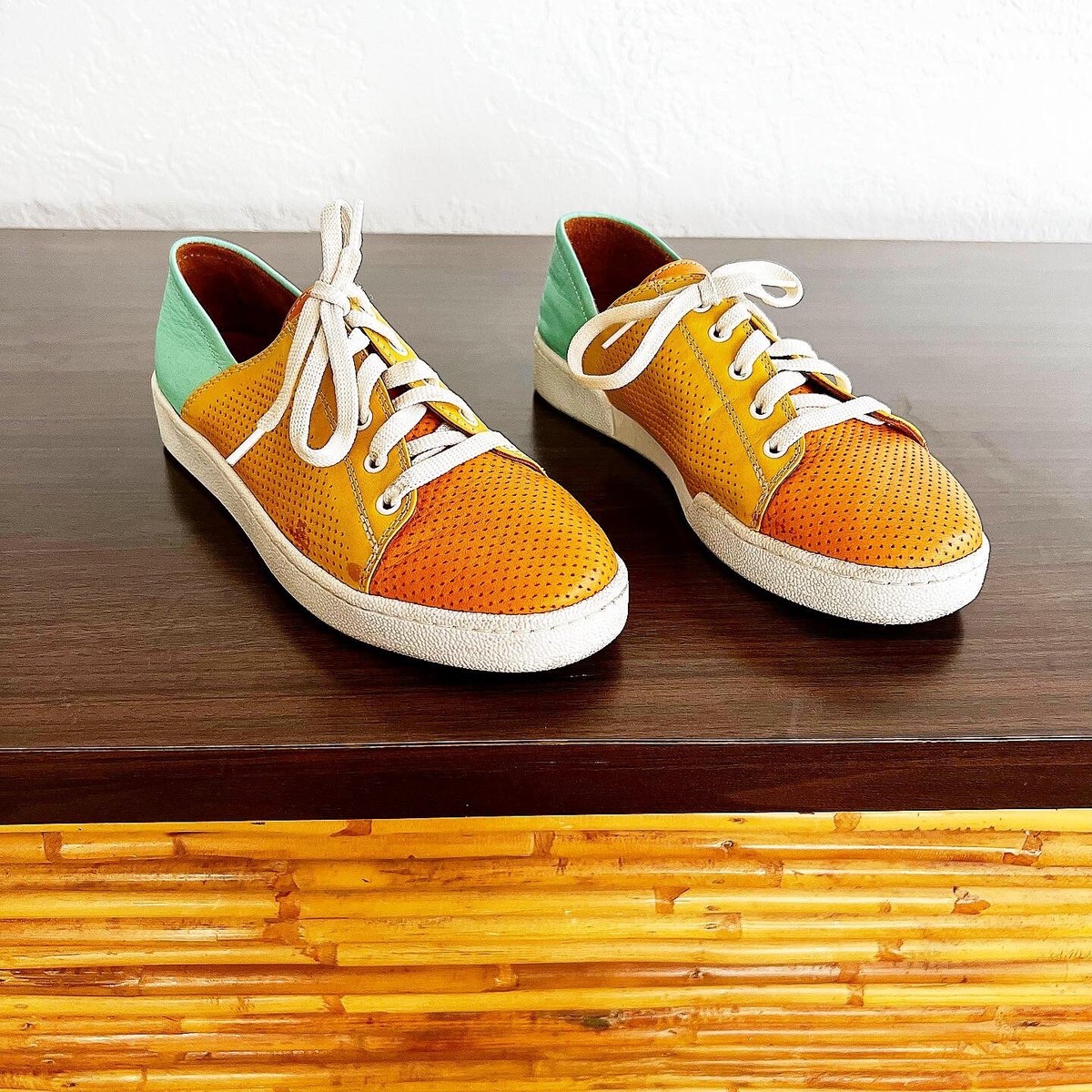 【PORTERNA】Meria Sneakers SHERIDAN MIA Perforated Leather Tri Color Block Sport