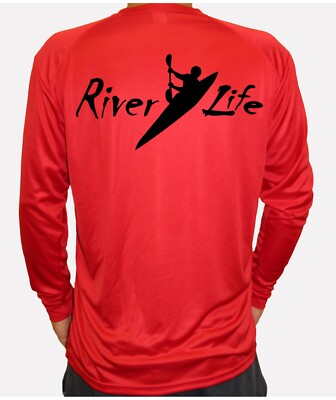 River Life Kayak Rafting Long Sleeve UPF 30 T-Shirt Sport Boat Sun UV Protection