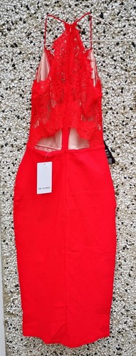 Red Lace Bodycon N B Avenue Dress Size 8 NWT - Picture 4 of 6