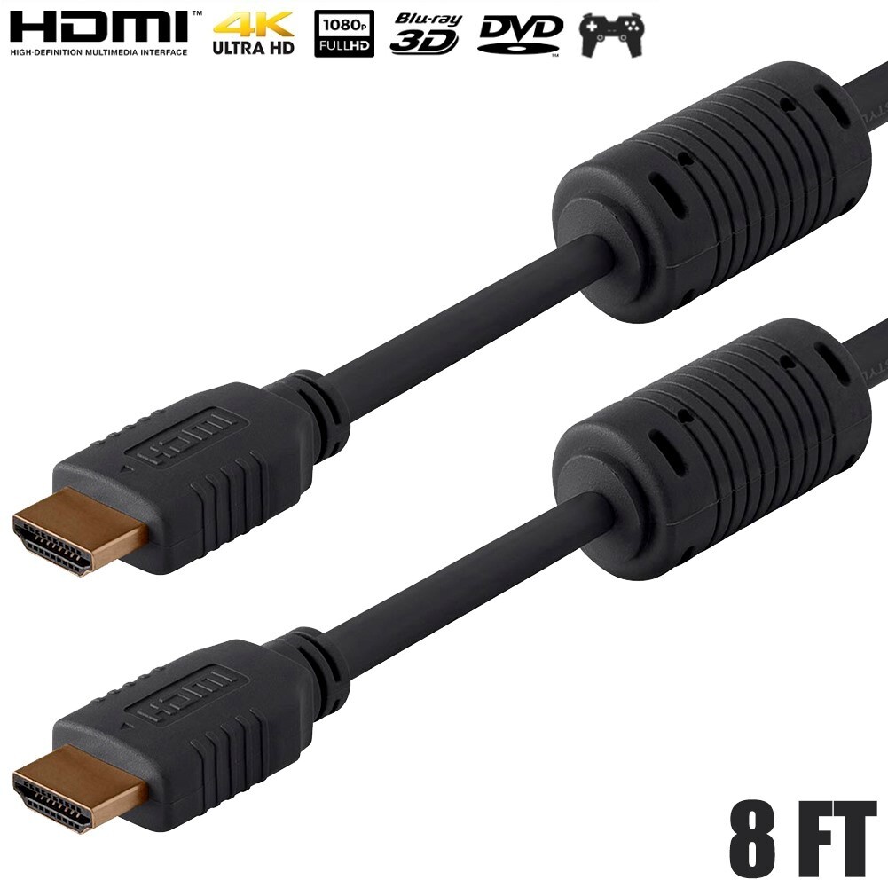 8FT High-Speed HDMI Cable 4K HDR 3D for HDTV Xbox PS4 PS3 with Ferrite Cores-image