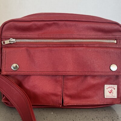 YOSHIDA PORTER Tanker Multi Pouch Red Shoulder Bag 12 x 9.5 Unisex 3191