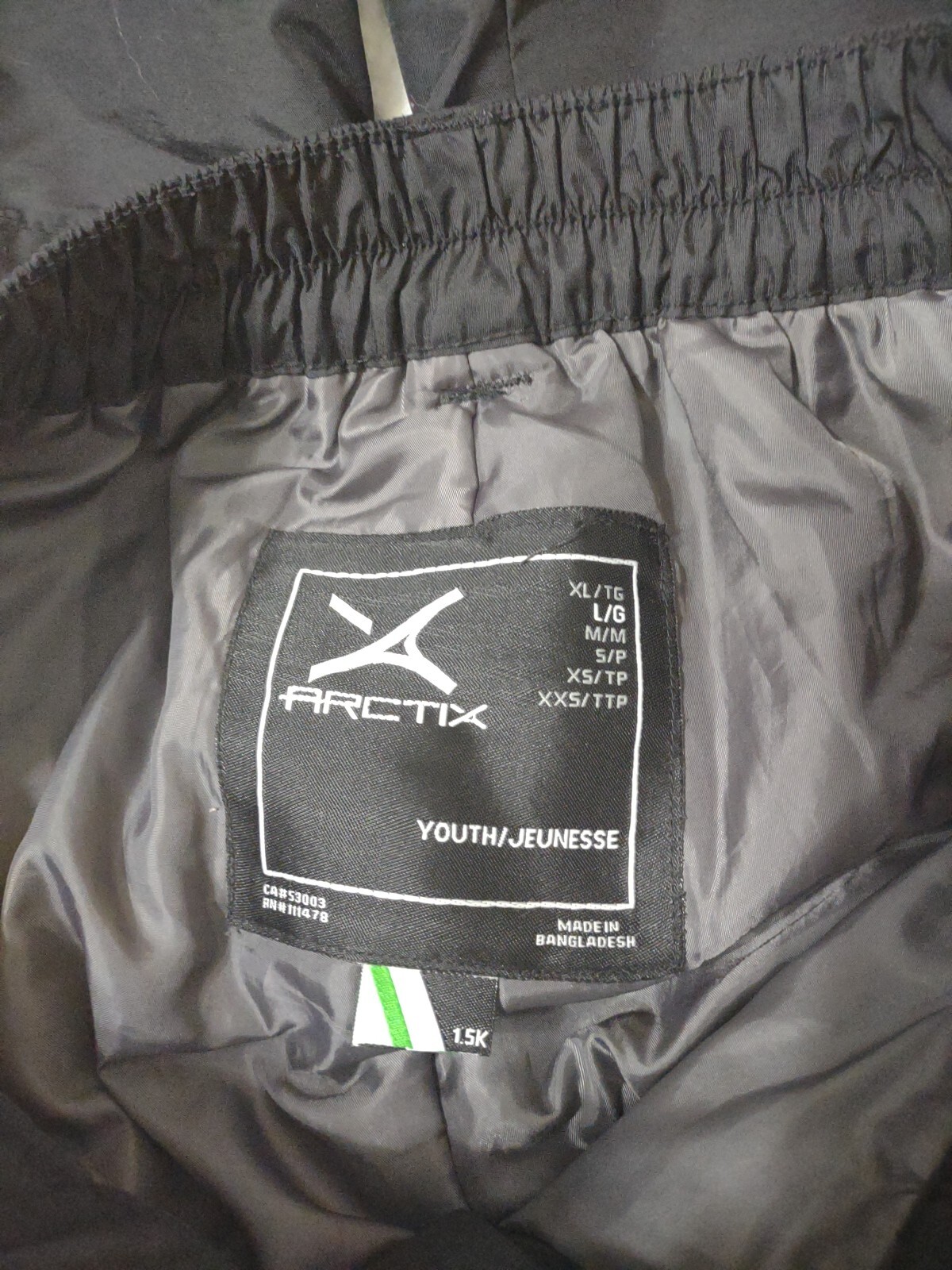 Arctix Kids Size L Youth Black Reinforced Snow Ski Pants Boys Girls