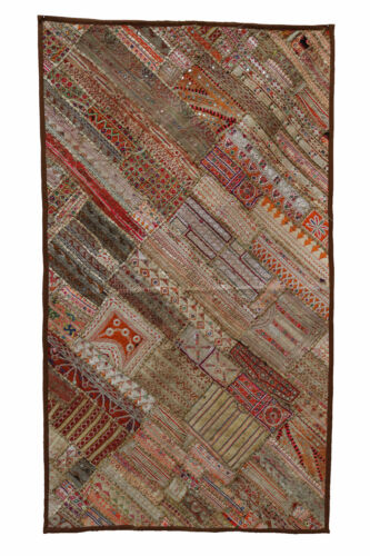 175x98cm Vintage Orient Patchwork Carpet Wall Hanging Bedcover 22/26-