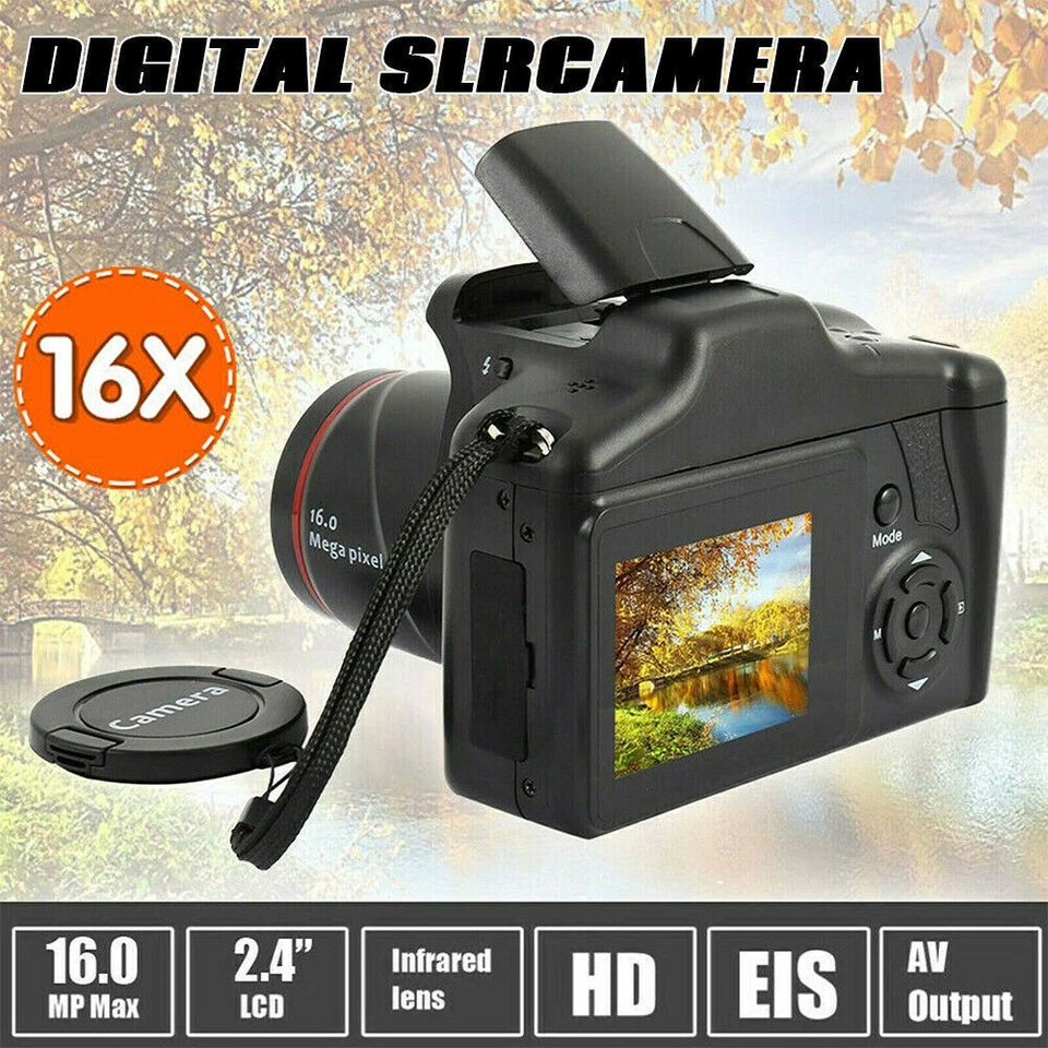 HD 1080P Digital SLR Camera 16X Zoom 2.4in LCD Screen Anti-shake Video Camcorder - Image 2 of 4