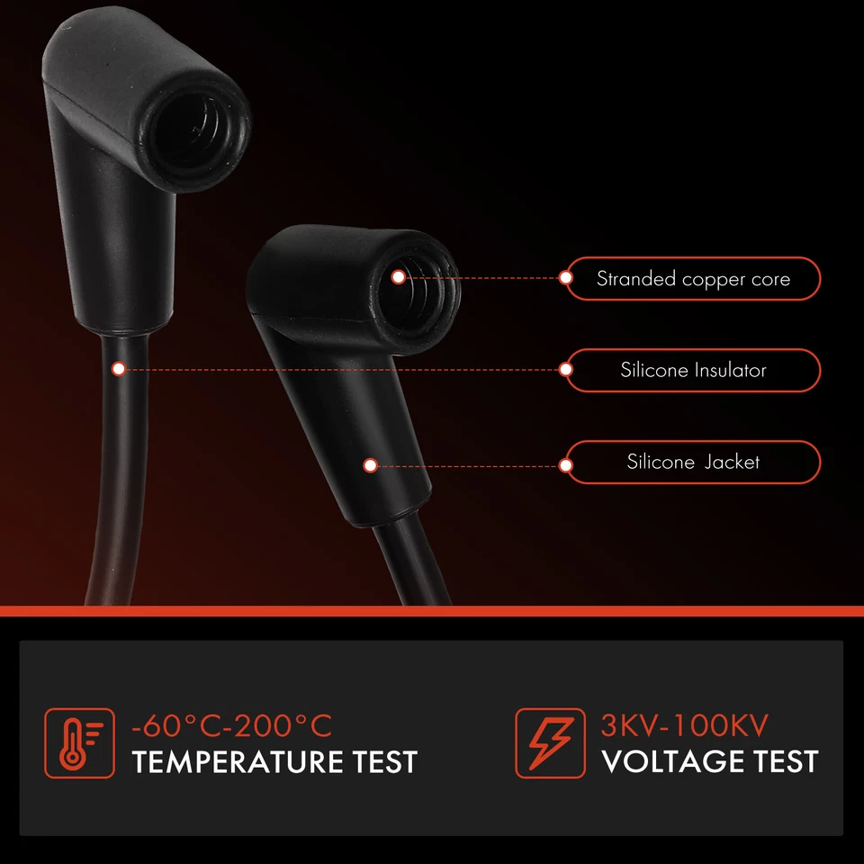 Conjunto de fios vela de ignição 8 peças para Chevy Malibu Impala Camaro Caprice Checker Marathon - Imagem 4 de 4