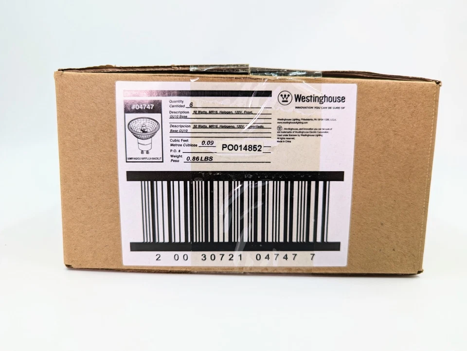 NOS! Six (6) Westinghouse 50w MR16 Frost GU10 Mini-Reflector Flood Bulbs - Image 2 of 4