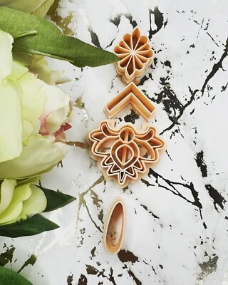 Lotus flower polymer clay cutter Set Of 4