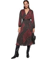 MANGO Ines Midi V Neck Dress 1714 Size US 10