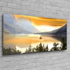 Home Decoration Glass Print Picture Photo 120x60 Lake in Glacier National Park