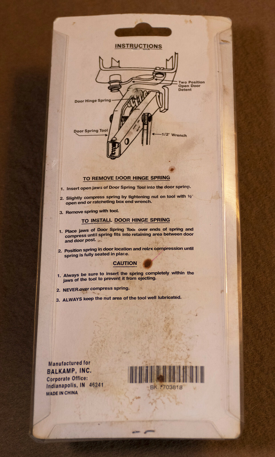 NAPA Door Spring Tool (7703818) and (2) GMC replacement hinge pins