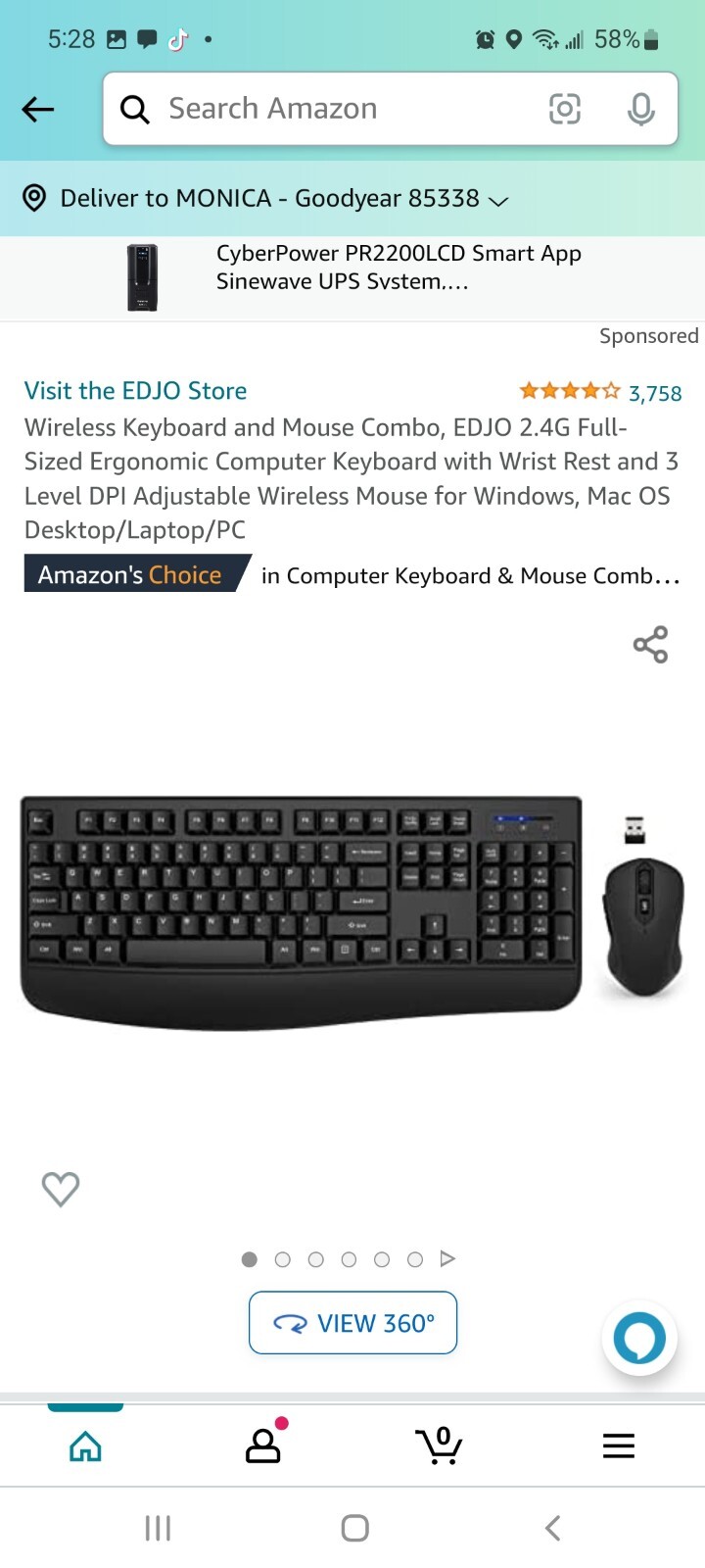 Wireless Mouse and Keyboard Combo for PC Laptop Gaming Office  -image