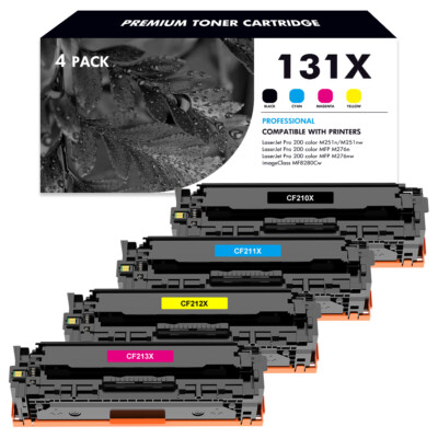 4PK For HP LaserJet Pro 200 M251nw M276n M276nw MFP Color Toner CF210A 131A ink