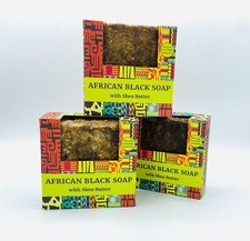 3x Lb Raw African Black Soaps PREMIUM QUALITY Organic 100 Pure Natural Ghana
