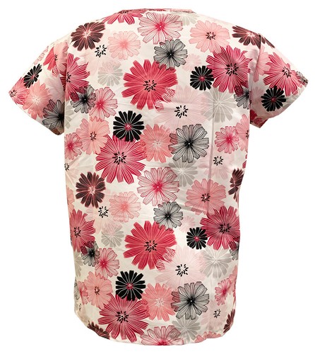 Womens Ultra Soft Touch Microfiber Medical Printed Scrub Tops S-3XL - Picture 38 of 44