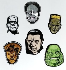 Classic Movie Monster Patch Set of 6-Dracula/Frankenstein/Mummy/Phantom/Creature