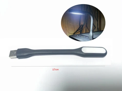 Flexible Bright Mini USB LED Light Notebook Laptop Desk Reading Lamp Black Color