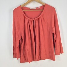 Jane lamerton womens knit cardigan size M pink 3/4 sleeve viscose 079602