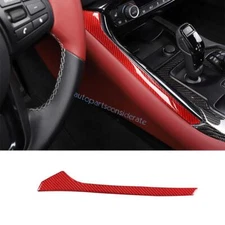 For Toyota GR Supra 2020-24 Red Carbon Fiber Middle Console Gear Shift Side Trim
