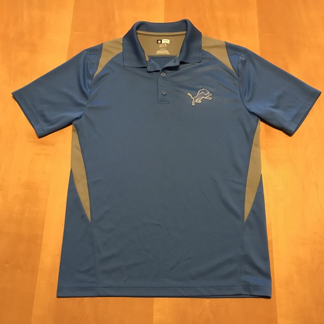 New DETROIT LIONS Blue & Silver Medium golf Shirt M NFL Team TX3 Cool coach logo eBay