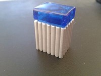 10 Knopfgriff Kunststoff Blau Silber MöBelgriff Schrankgriff + Schraube
