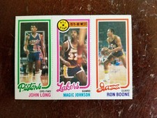 1980 topps magic johnson rookie card with long and Boone. Nm/mt high grade.