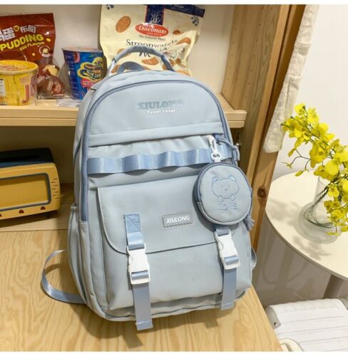 16 In. Large Capacity Clear Solid School Backpack College Travel Casual Bag Girl - Picture 25 of 31