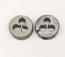 2 BTS 1/8"-40 NS Round Dies 13/16" OD Screw Adjustable Die Carbon Steel Japan