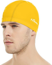 Fishtail Fabric Swim Cap for Men Women, Breathable High Elasticity Swimming Cap
