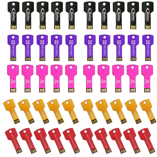 Lot 50PC 1/2/4/8/16GB Key Shaped USB Flash Drive Memory Stick U Disk Custom Logo