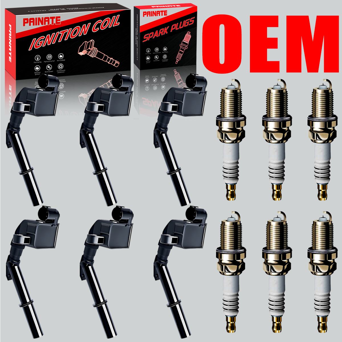 Mercedes-Benz E350 3.5L OEM 6X Ignition Coil & Iridium Spark Plug Kit UF741