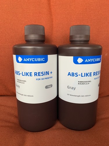 2 PACK New ANYCUBIC ABS-Like Resin+ for 3D Printer Gray UV Wavelength 365-405nm