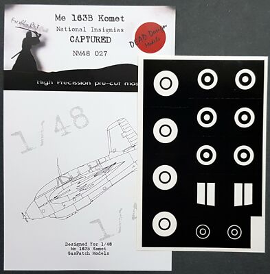 Dead Design 1/48 Me-163B KOMET CAPTURED NATIONAL INSIGNIA PAINT MASK GasPatch
