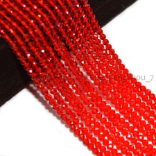 Wholesale 10 Strands 3mm Faceted Red Spinel Round Gemstone Loose Beads 15''