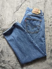 Vintage Levi's 501 Button Fly Straight Leg Jeans Men's Size 36x30 Medium Wash