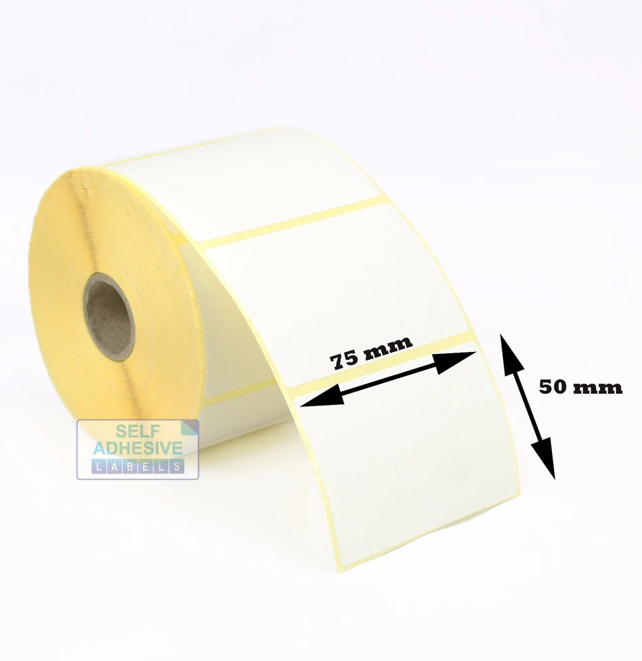 75mm x 50mm Direct thermal labels, for Zebra, Citizen, Toshiba, Sato, Eltron