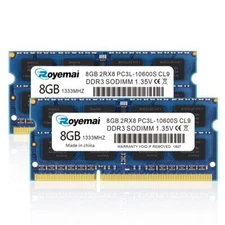 PC3-10600 Sodimm 16GB Kit DDR3 1333MHz 8GB PC3L-10600S 2Rx8 1.35V / 1.5V CL9 ...