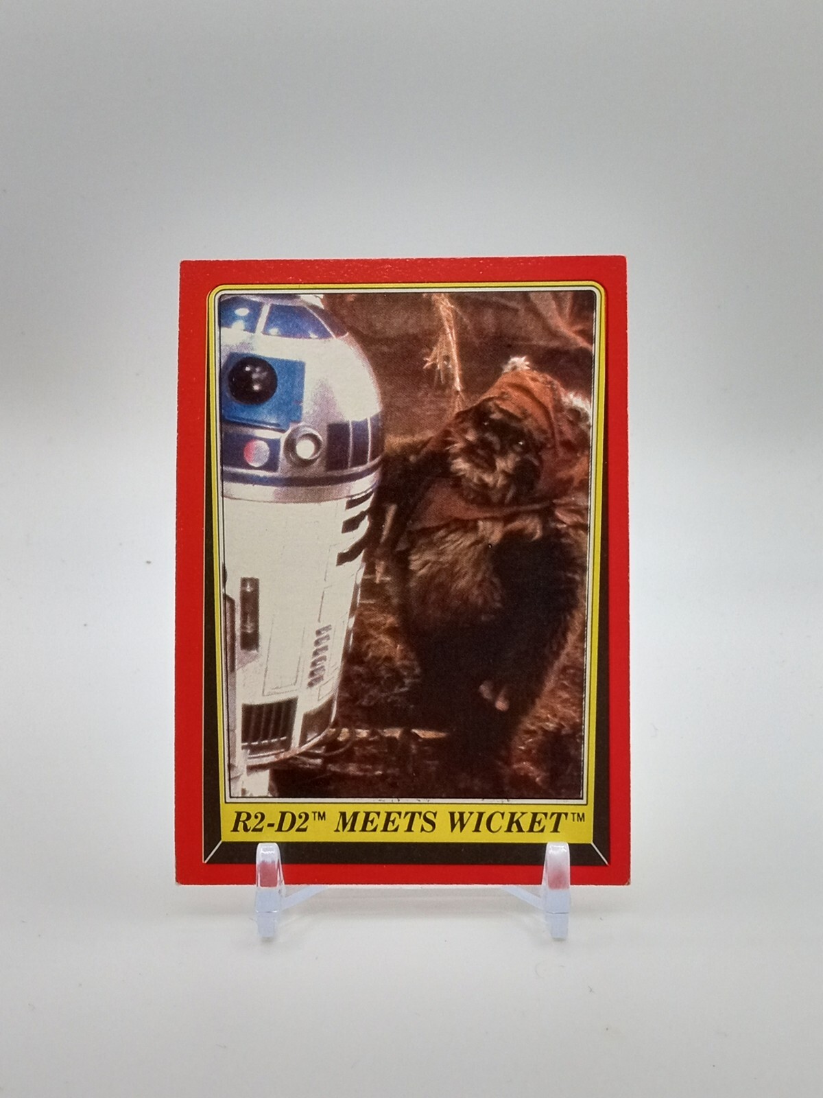 1983 Topps Star Wars Return Of The Jedi Card R2-D2 Meets Wicket #91