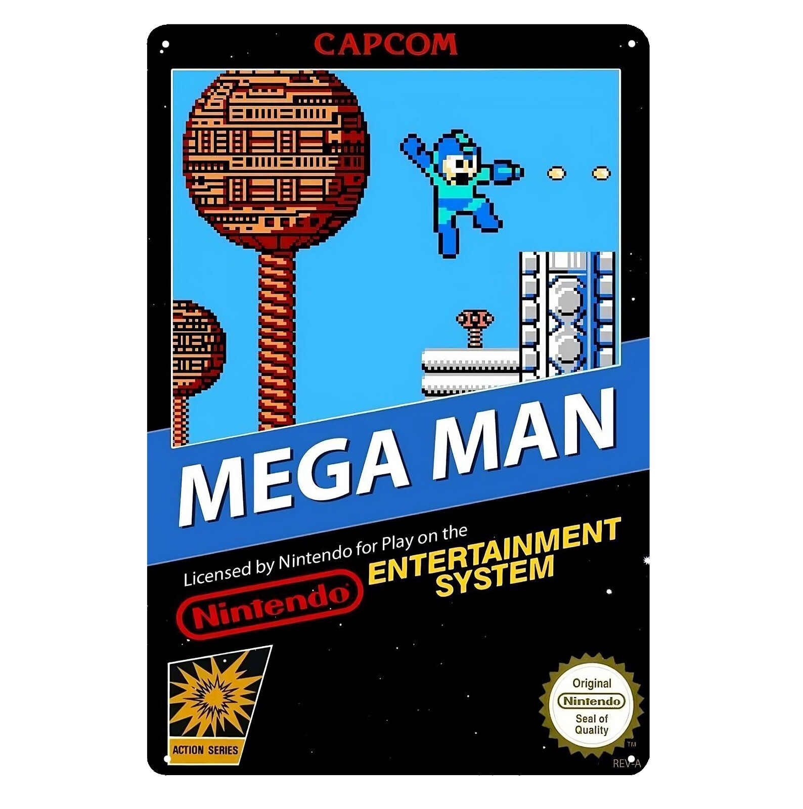 Mega Man Nintendo Nes Retro Video Game Metal Poster - 20x30cm (8x12 inch)