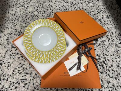 HERMESお皿　2枚セット Hermes Soleil d'Hermes Soup Plate Yellow Sun Tableware 2 set
