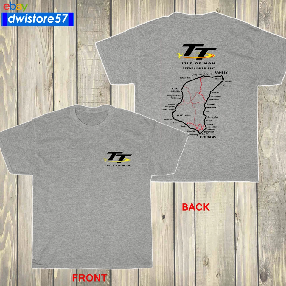 Nueva Camiseta Unisex Isla de Man TT Racing Track Map Island Logo Muchos Colores S-5XL - Imagen 3 de 4