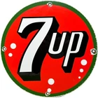 VINTAGE 7UP SODA POP PORCELAIN SIGN GAS STATION SEVEN MOTOR OIL PEPSI COLA