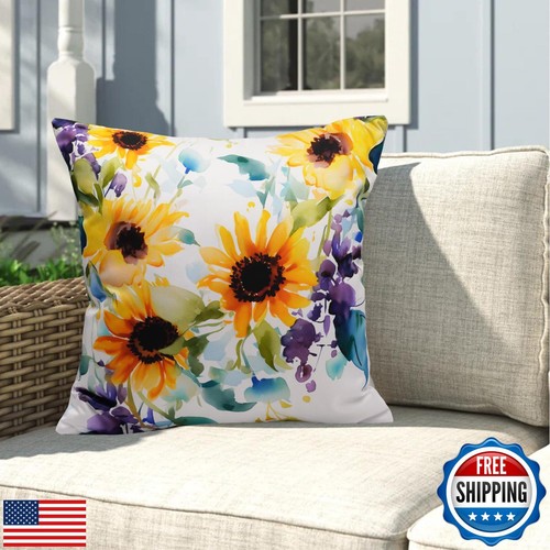 Virexen Pack of 2 Waterproof Outdoor Pillow Covers 18x18 Inch Spring Summer S - Picture 5 of 5