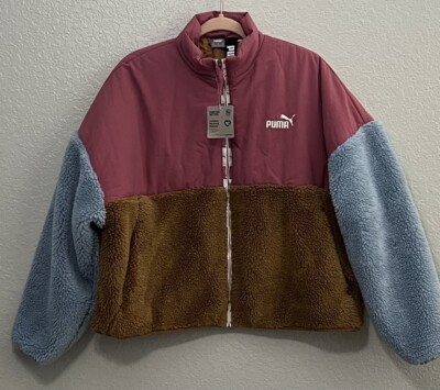 PUMA Women's Sherpa Jacket Dusty Orchid XL NWT