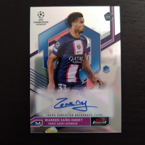 Carte Topps Chrome PSG 2023 - Zaire-Emery RC Superfractor 1/1 - Auto On Card - Collection Football