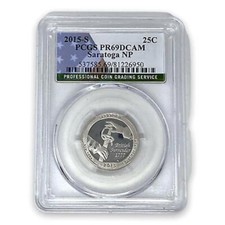 2015-S Washington America The Beautiful - Saratoga NP Quarter PCGS PR69DCAM