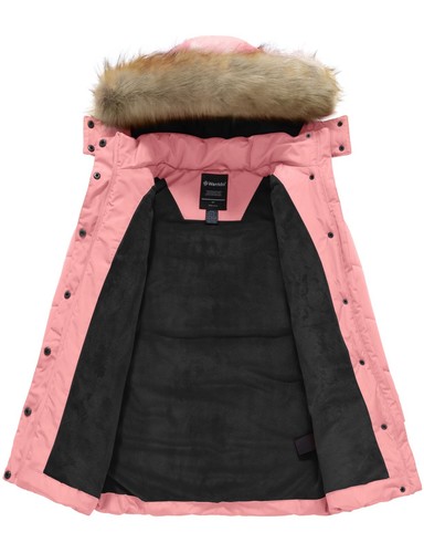 Abrigo Parka Largo de Invierno Wantdo Niñas Cálido Polar Puffer Chaqueta Piel Capucha Extraíble - Imagen 52 de 61