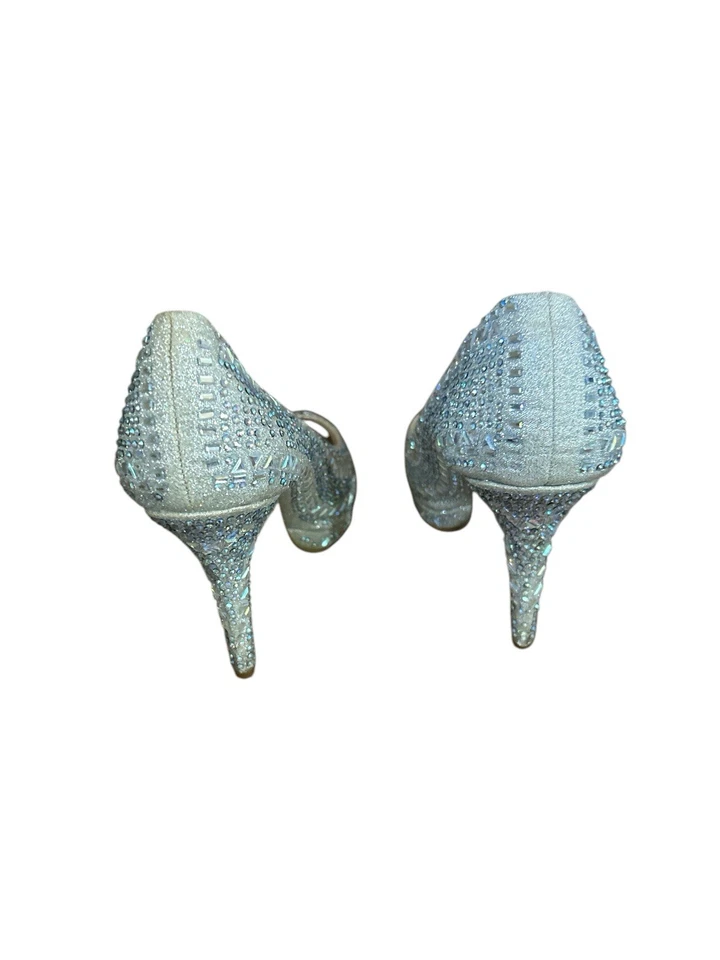 Lauren Lorraine Robie Rhinestone Heels Women’s Sz 8.5 Open Toe Gently Used Shape - Image 4 of 4